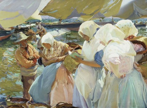 Framed Valencianas en la Playa (Women from Valencia on the beach), 1915 Print