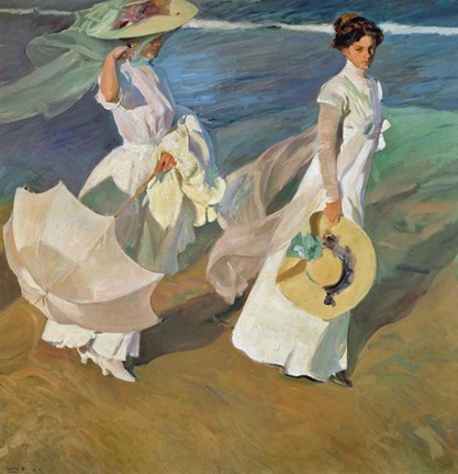 Framed Paseo a Orillas del Mar (Promende on the beach), 1909 Print