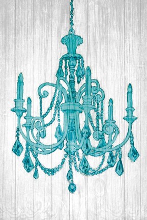 Framed Luxurious Lights III Turquoise Print