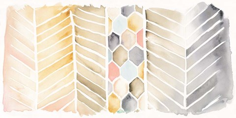 Framed Watercolor Chevron Print