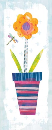 Framed Collage Flower I Border Print