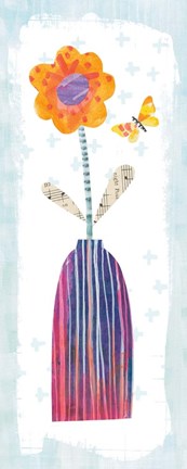 Framed Collage Flower II Border Print