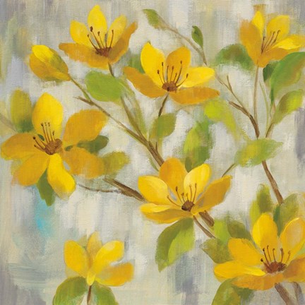 Framed Golden Bloom I Print