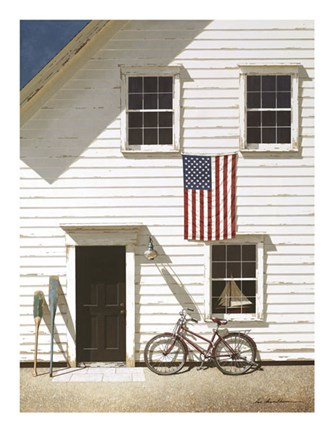 Framed Red Bicycle Print