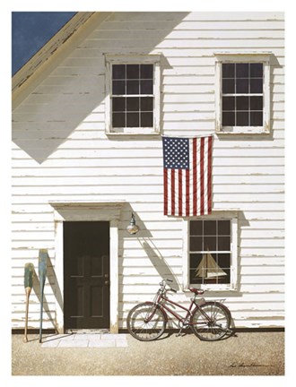 Framed Red Bicycle Print