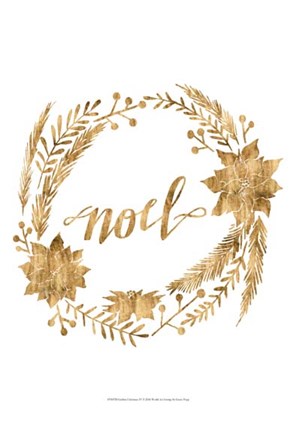 Framed Golden Christmas IV Print