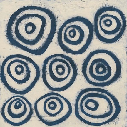 Framed Indigo Signals I Print