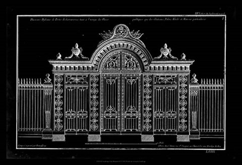Framed Neufforge Gate Blueprint III Print