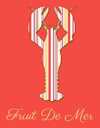 Framed Fruit De Mer Lobster on Coral Print