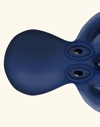 Framed Giant Octopus Blue Triptych a Print