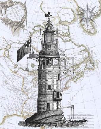 Framed Winstanley Eddystone Lighthouse Print