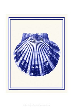 Framed Mixed Nautical Blue on Cream d Print