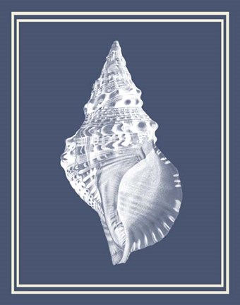Framed Mixed Nautical White on Indigo Blue c Print