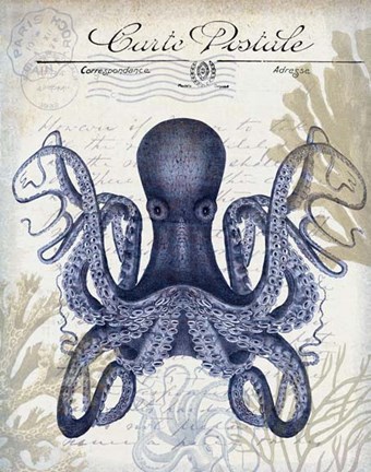 Framed Seaside Postcard Cream c Print