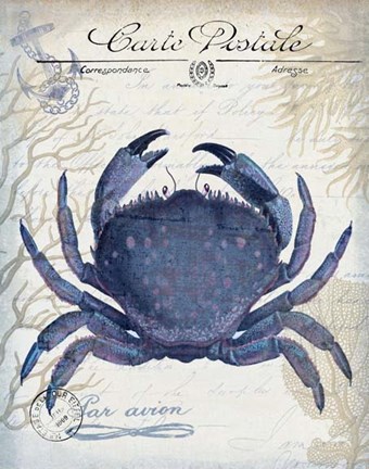 Framed Seaside Postcard Cream e Print