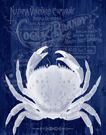 Framed Crab Prohibition Crab On Blue Print