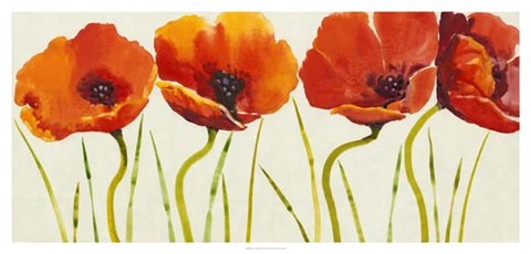Framed Row of Tulips II Print