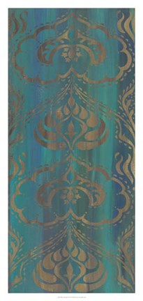 Framed Blue Arabesque II Print
