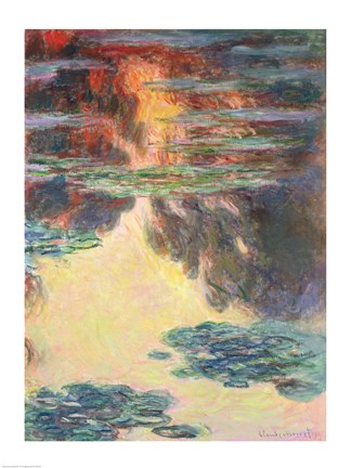 Framed Waterlilies, 1907 Print