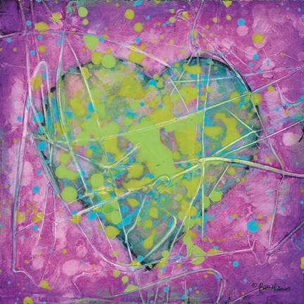 Framed Emotions Green Heart Print