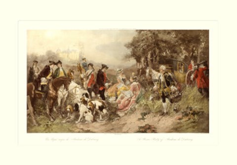 Framed Picnic Party of Madame Du Barry Print
