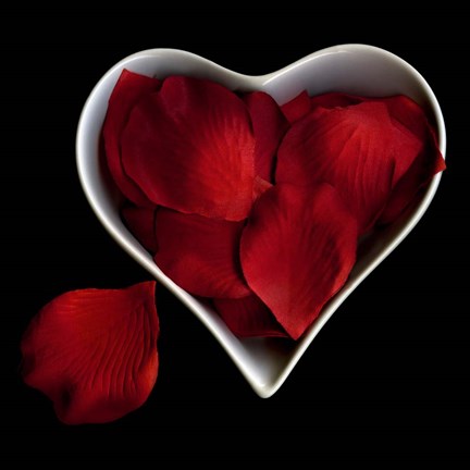 Framed Love Overflowing - Heart Valentine Petals Print