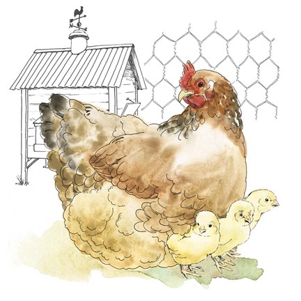 Framed Fun at the Coop I Print