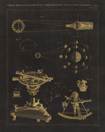 Framed Astronomical Chart II Print