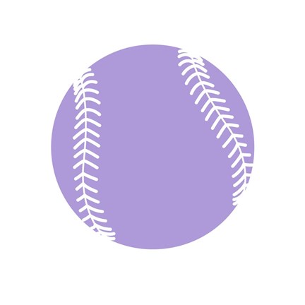 Framed Purple Softball on White Print