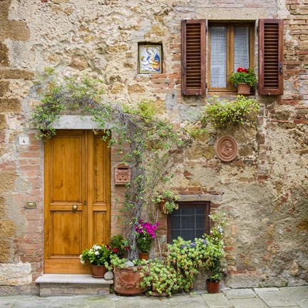 Framed Pienza Facade #2 Print