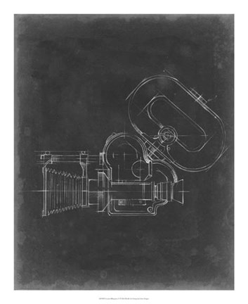 Framed Camera Blueprint V Print