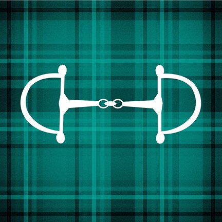 Framed Horse Bit - Green Checkered Print