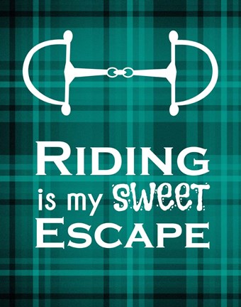 Framed Riding is My Sweet Escape - Green Print