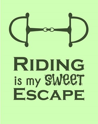 Framed Riding is My Sweet Escape - Lime Print