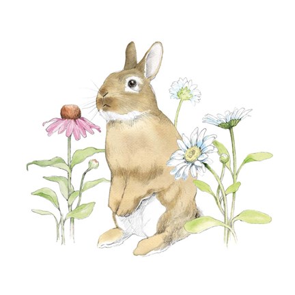 Framed Wildflower Bunnies IV Print