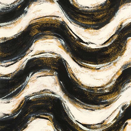 Framed Black and Gold Geometric V Crop Print