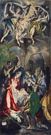 Framed Adoration of the Shepherds (vertical panel) Print