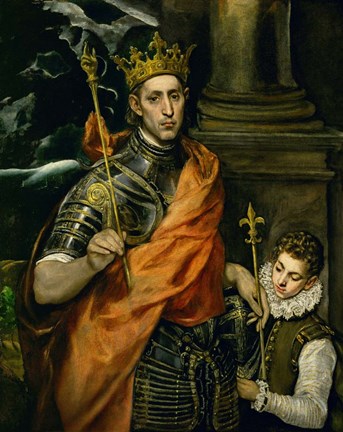 Framed Saint Louis, King of France, and a Pageboy Print