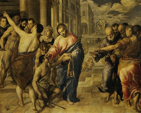 Framed Healing of the Blind Man Print