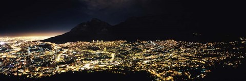 Framed Cape Town at Night,  South Africa Print