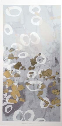 Framed Golden Dropplets II - Metallic Foil Print