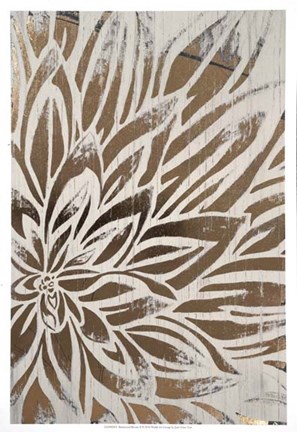 Framed Barnwood Bloom II - Metallic Foil Print