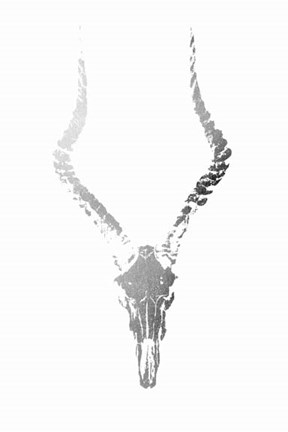 Framed Silver Foil Rustic Mount II on White - Metallic Foil Print