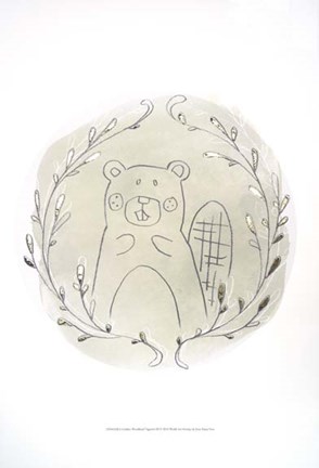 Framed Golden Woodland Vignette III - Metallic Foil Print