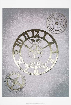 Framed Gilded Clocks I - Metallic Foil Print