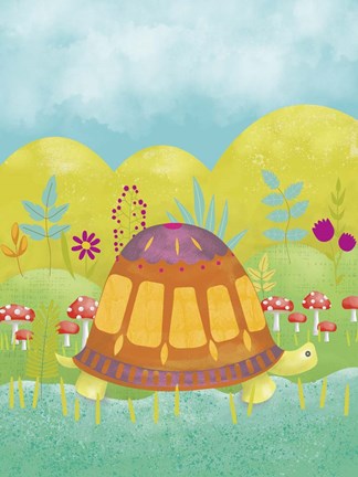 Framed Happy Turtle I Print