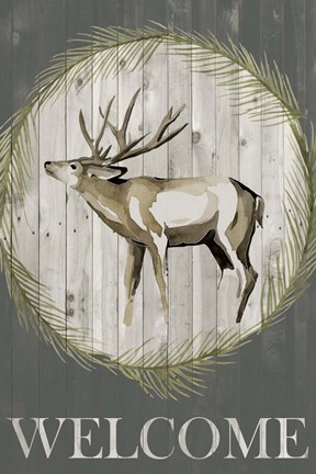 Framed Woodland Welcome I Print