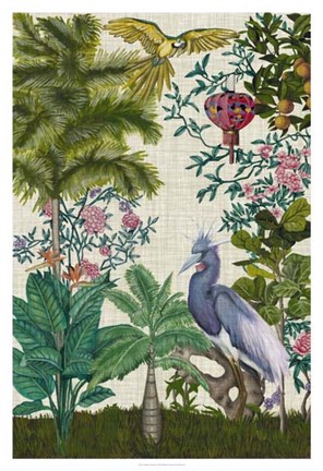 Framed Paradis Chinoiserie I Print