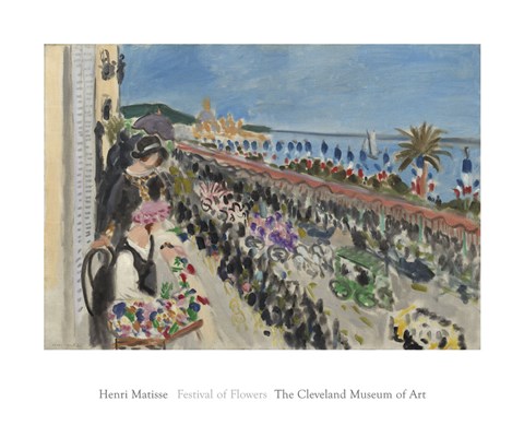 Framed Festival of Flowers, Nice (Fete des fleurs), 1923 Print