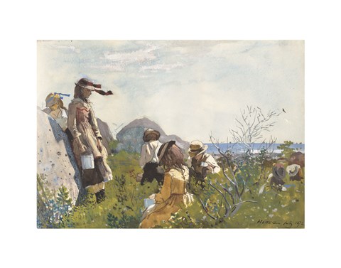 Framed Berry Pickers, 1873 Print